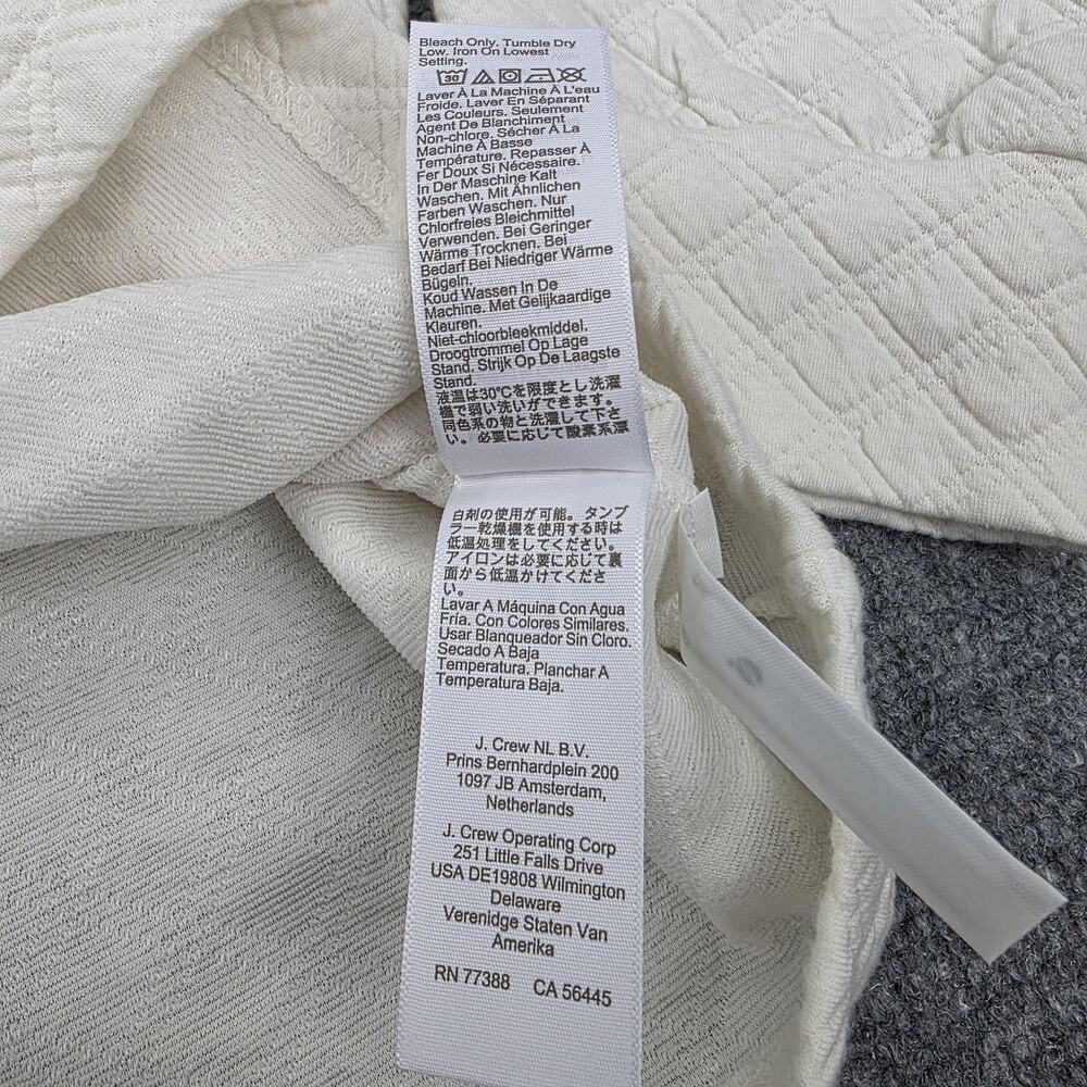 J Crew Sweater Womens Medium Ivory Quilted Pullover Long Sleeve Textured Casual - Picture 15 of 16